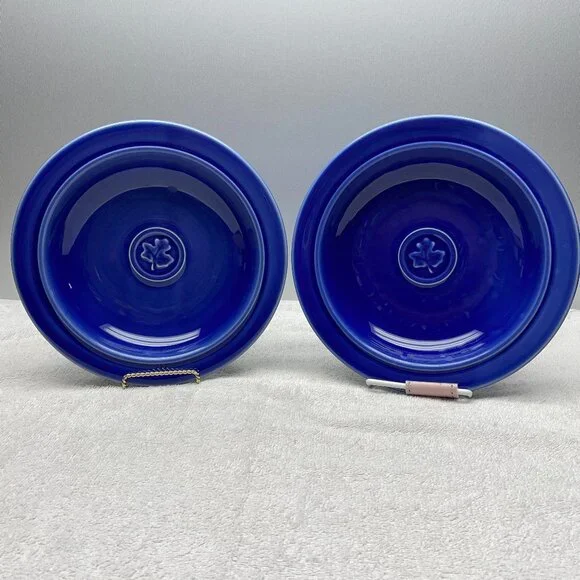 GUC S/2 Dansk Soup/Pasta Bowls, Stoneware, "Craftmark Denim", Leaf, 9 1/2" D - Picture 1 of 14